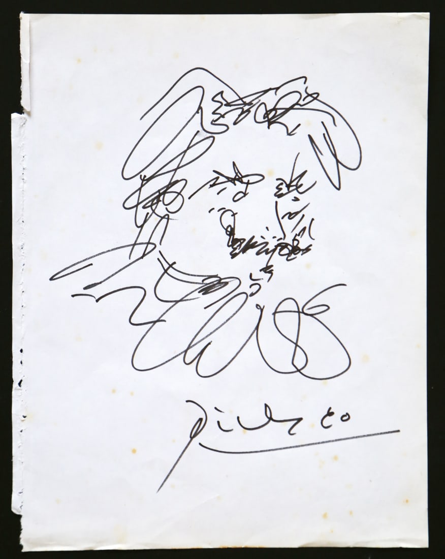 Picasso drawing on paper signed Pablo Picasso with COA (1 of 6)