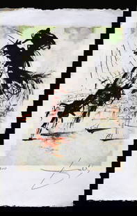 Salvador Dali Lithograph Edition 71/300: Salvador Dali Lithograph Edition 71/300 signed "Dali" Please enlarge and see closeup, It is so beautiful and fine print. Measurements: 210 x 318mm With Certificate of Authenticity (COA) THIS ITEM WILL