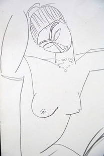 Amedeo Modigliani NUDE WOMAN on Paper: Amedeo Modigliani NUDE WOMAN on Paper AMEDEO MODIGLIANI (12 July 1884 – 24 January 1920) TITLE: NUDE WOMAN Material: Paper Signature: MODIGLIANI Condition report : painting in good condition. Dimens