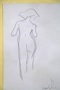 Amedeo Modigliani NAKED WOMAN BACK on Paper + COA: Amedeo Modigliani Painting on Paper AMEDEO MODIGLIANI (12 July 1884 – 24 January 1920) TITLE: NAKED WOMAN BACK Material: Paper Signature: MODIGLIANI Condition report : painting in fairly good, see p