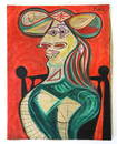 Pablo Picasso Oil + Pencil on Canvas + COA + Valuation Letter