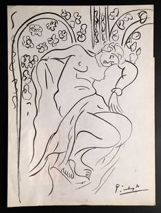 Pablo Picass "Naked Woman": Pablo Picasso "Naked Woman" Drawing on Paper PABLO PICASSO (25 October 1881 – 8 April 1973) TITLE: Unknown Material: Ink on Paper Signature: PICASSO COA: YESCondition report: painting in fairly good
