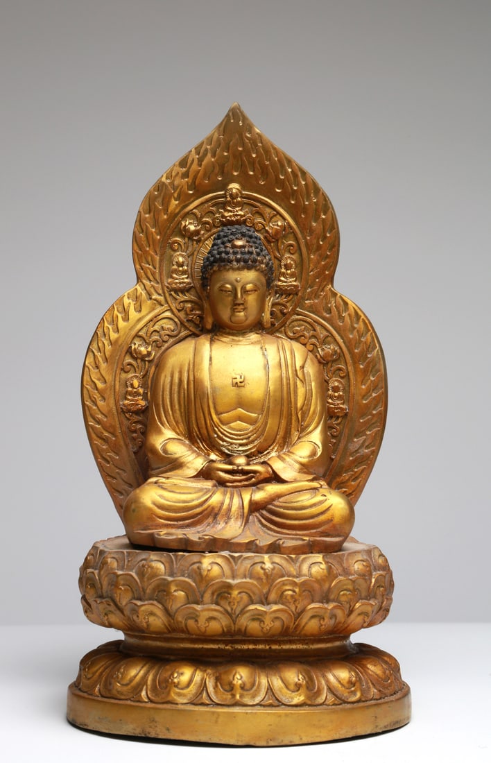 BUDDHA Bronze Shakyamuni Amitabha Buddha Statue (1 of 7)