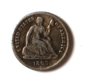 1863 S Seated Liberty Half Dime (1 of 2)