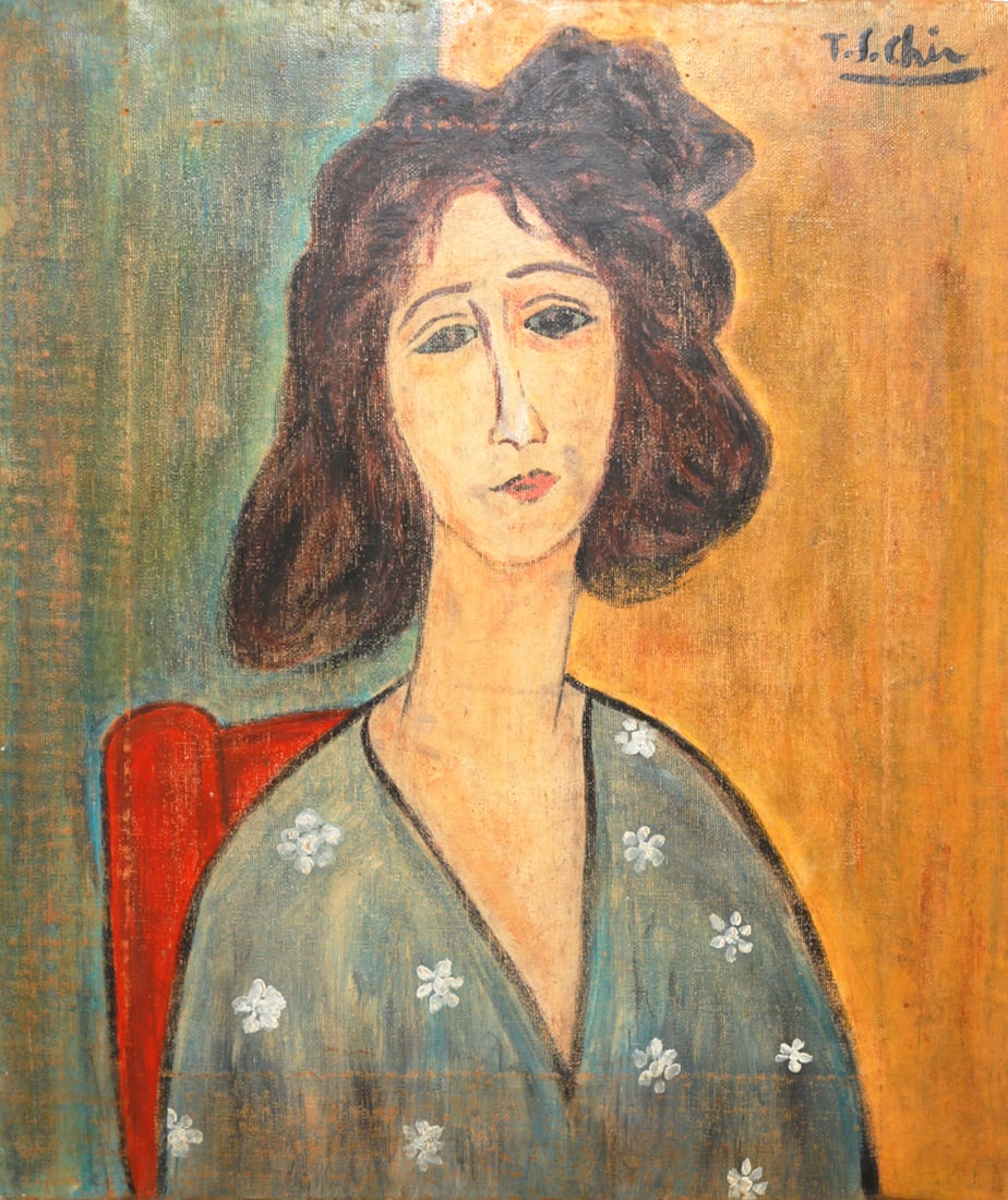 TSChin Oil Painting on Canvas: TSChin Oil Painting on Canvas Original painting from TSChin oil on canvas. Provenance: Private art collector. SIZE: 40 x 46.8cm COA: Includes a certificate of authenticity by the artist. Sell without 