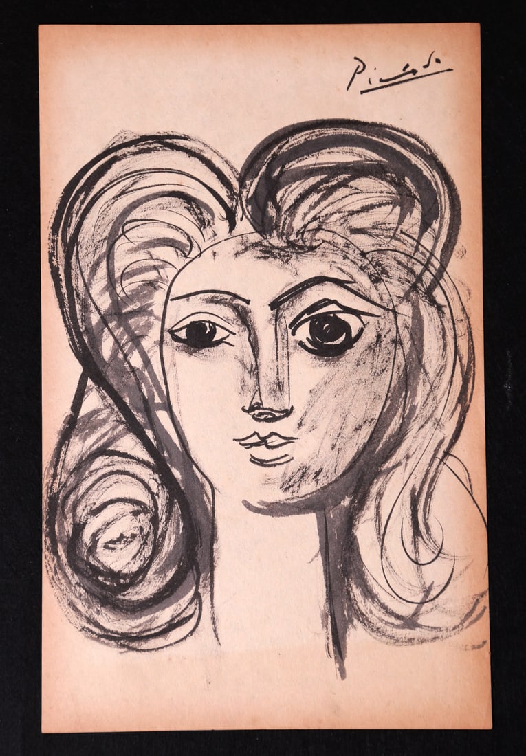 PABLO PICASSO Woman (DORA MAAR) Drawing on Paper Signed + COA (1 of 2)