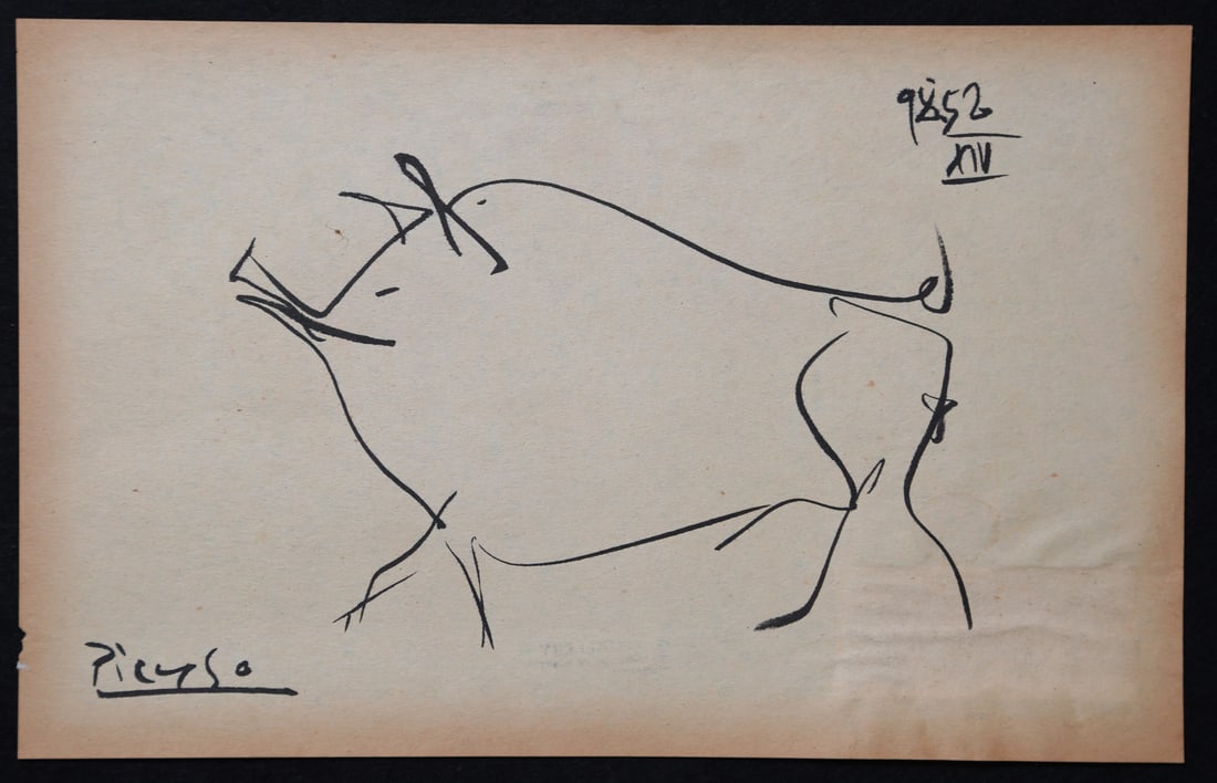 PABLO PICASSO Drawing on Paper Signed + COA (1 of 3)