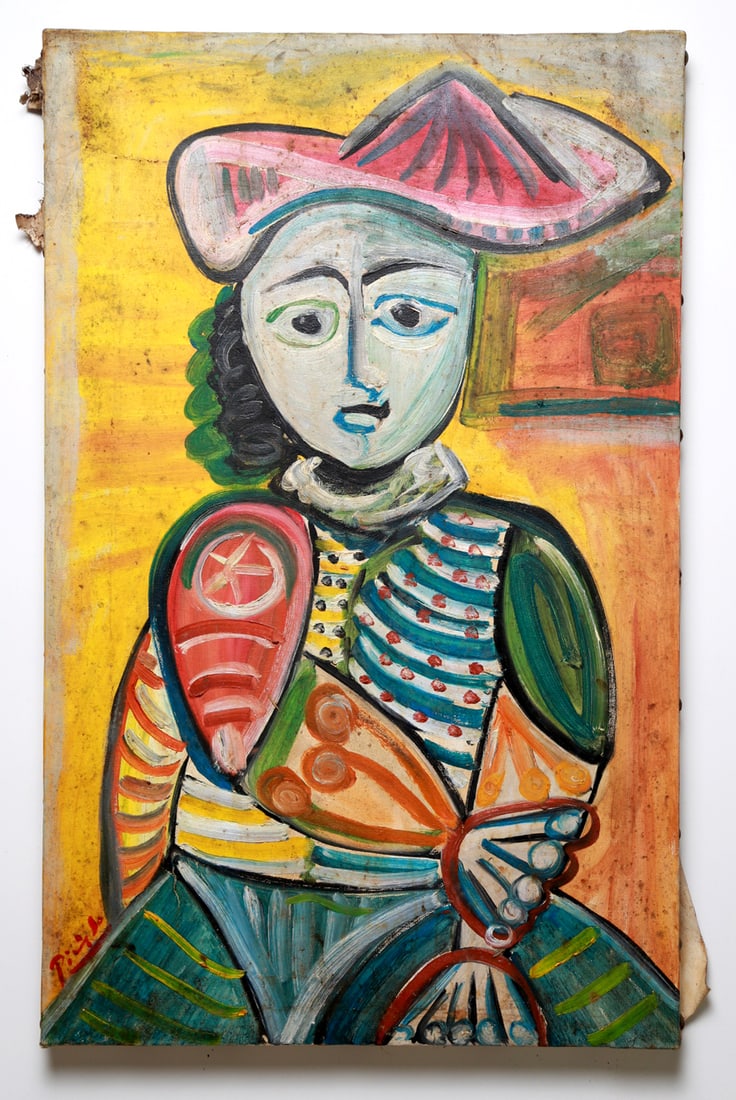 Pablo Picasso (1881 -1973) Oil on Canvas: Pablo Picasso (1881 -1973) Oil on Canvas Pablo Picasso (1881–1973) was a groundbreaking Spanish painter, sculptor, and co-founder of the Cubism movement, widely regarded as one of the most influ
