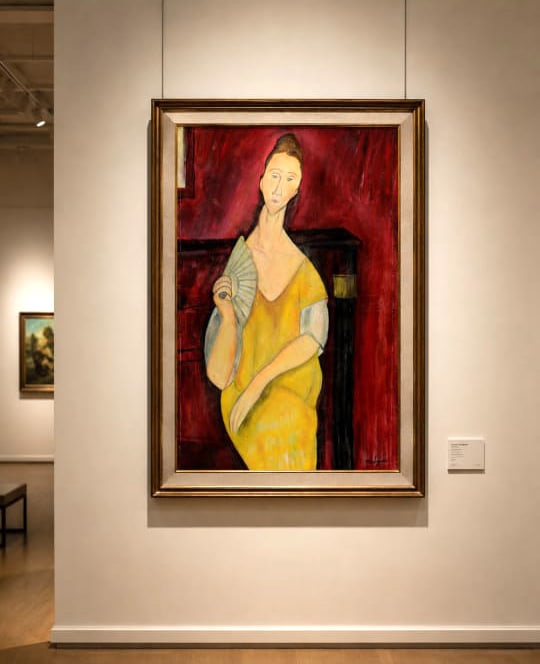 AMEDEO MODIGLIANI Oil Painting on Canvas: AMEDEO MODIGLIANI Oil Painting on Canvas Amedeo Modigliani (1884–1920) was an influential Italian Jewish painter and sculptor, celebrated for his modern portraits and nudes characterized by elon