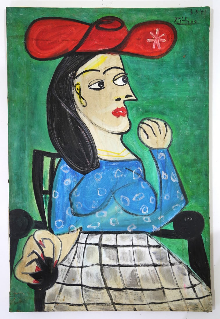 PABLO PICASSO 8.3.41 Oil Painting on Canvas dated 8.3.41 (1 of 15)