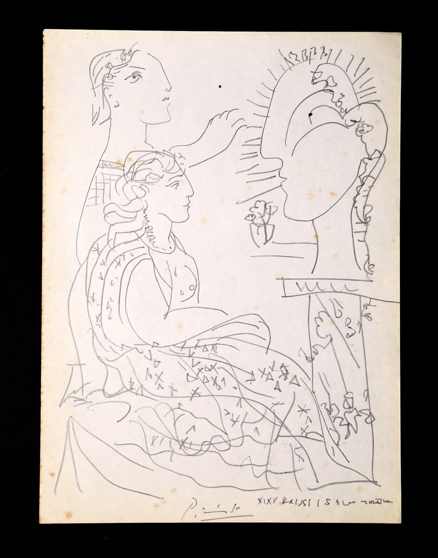 PABLO PICASSO Rare Drawing on Paper (1 of 4)