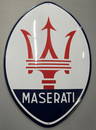 NOS SSP MASERATI PORCELAIN DEALER SHOWROOM CONCAVE GAS & OIL 20"X14" 5lbs SIGN