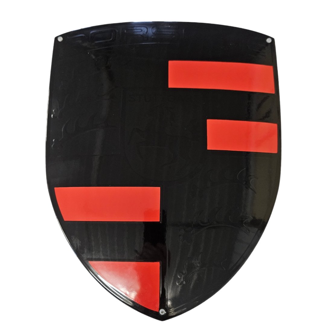 VINTAGE NOS SSP RARE  PORSCHE SHIELD BADGE PORCELAIN DEALER SHOWROOM QUALITY 18"x14" CONCAVE SIGN (1 of 20)