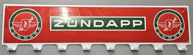 VINTAGE ZUNDAPP MOTORCYCLES PORCELAIN RARE HANDMADE COAT HANGER DEALER GARAGE STATION SIGN (1 of 12)