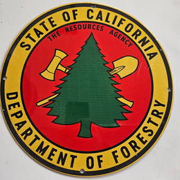 California State Forestry Service Porcelain Emblem Sign