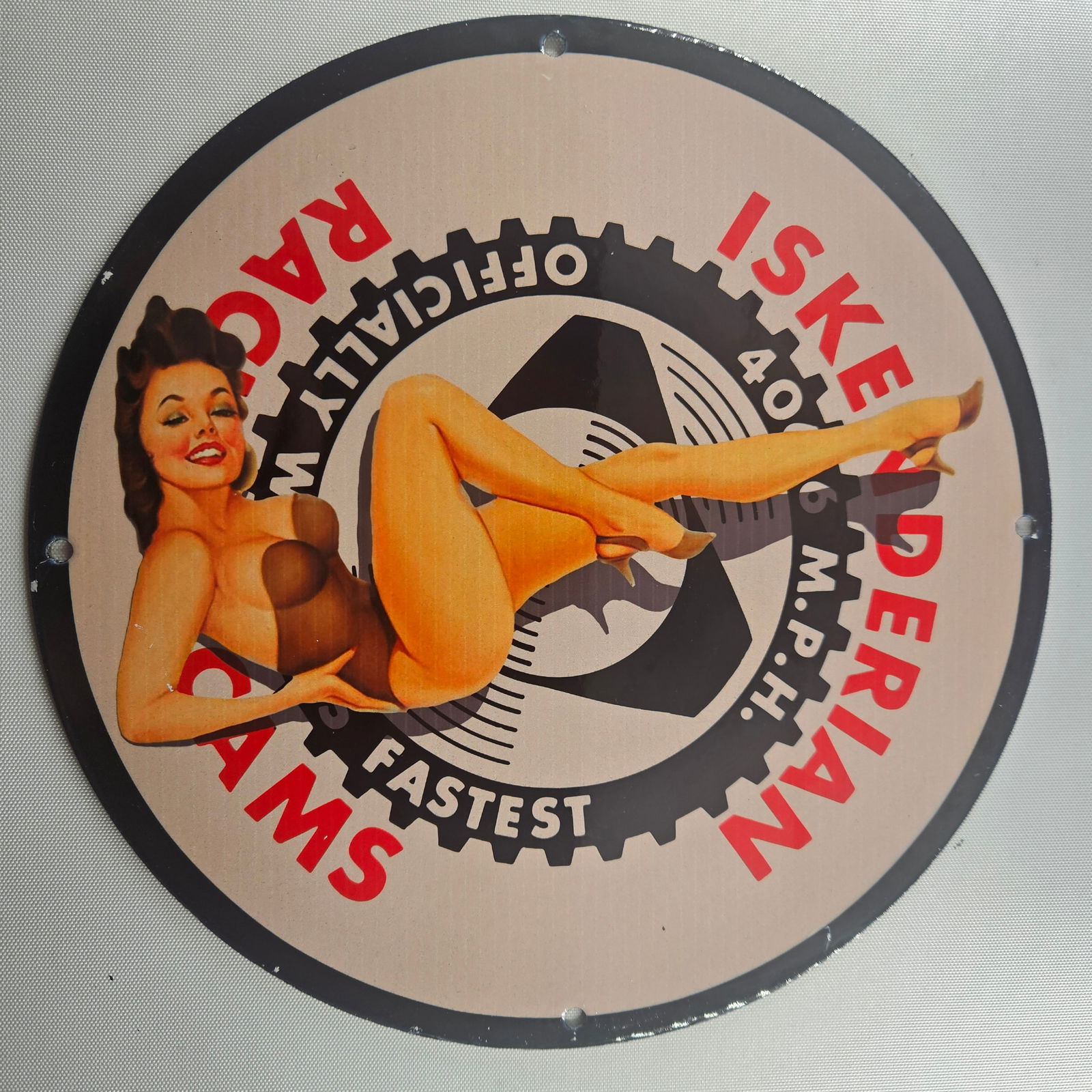 Iskenderian Racing Cams 12-inch Porcelain Sign (1 of 2)