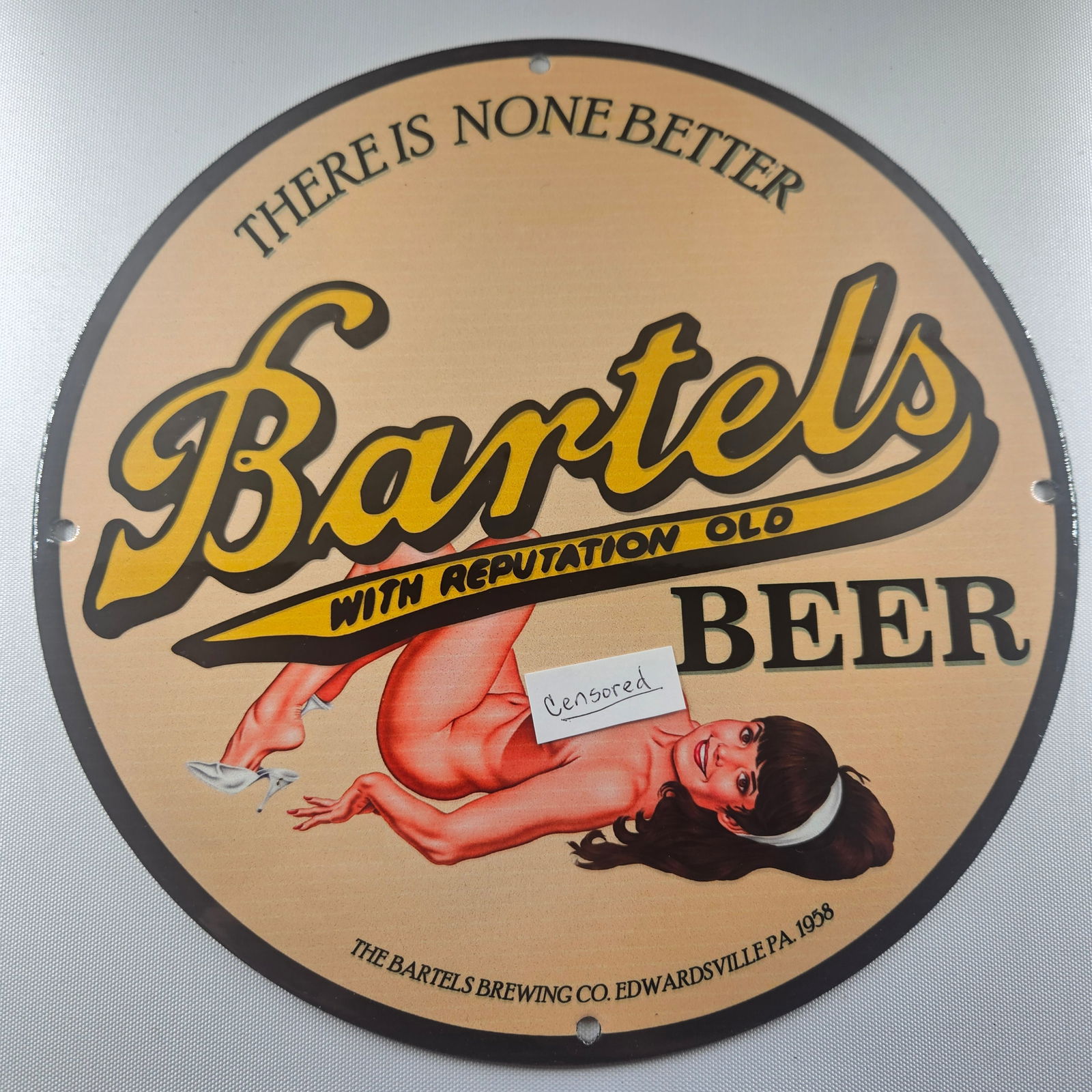 1958 Bartels Beer 12-inch Porcelain Sign (1 of 2)