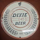 Rare 1956 Dixie 45 Beer 8" Porcelain Sign - Vintage Brewery Collectible