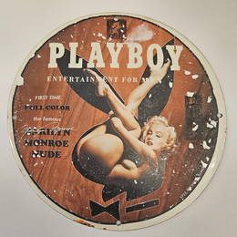 1953 PLAYBOY "MARILYN MONROE" GAS OIL GARAGE MAN CAVE PORCELAIN SIGN