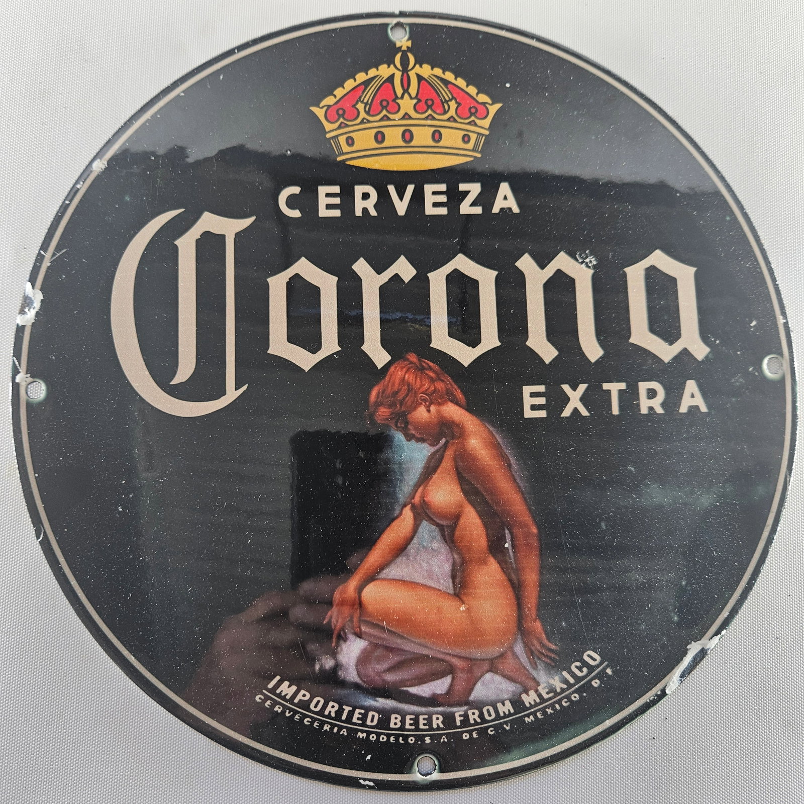 CORONA EXTRA IMPORTED BEER GAS OIL GARAGE MAN CAVE PORCELAIN SIGN (1 of 2)