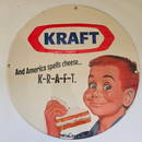 1952 KRAFT CHEESE GAS OIL GARAGE MAN CAVE PORCELAIN SIGN