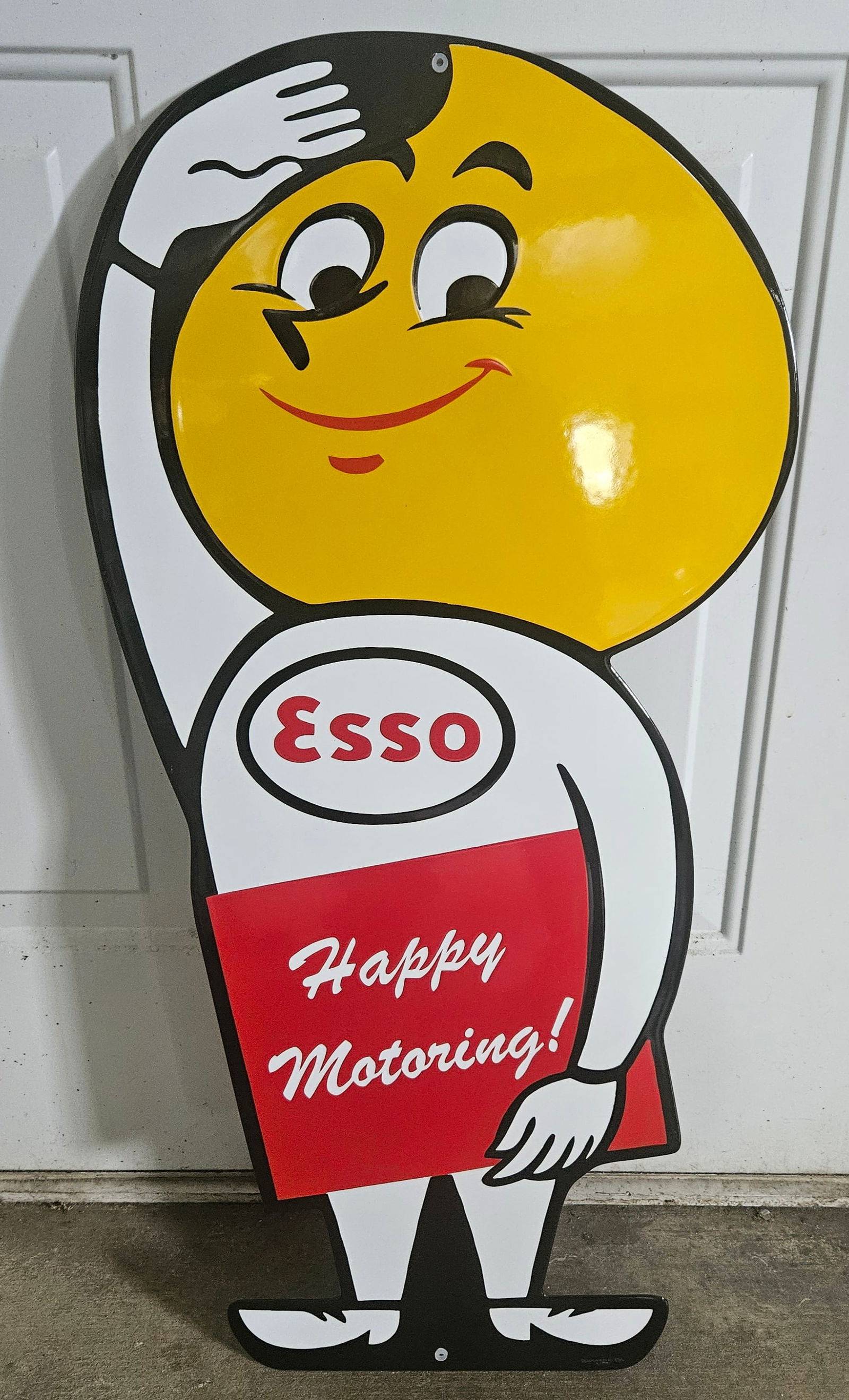 Vintage Esso Happy Motoring! Porcelain Sign by Walker & Co., Detroit - A Collector's Showpiece (1 of 11)