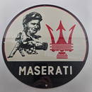 MASERATI AUTOMOBILE GAS OIL GARAGE MAN CAVE PORCELAIN SIGN