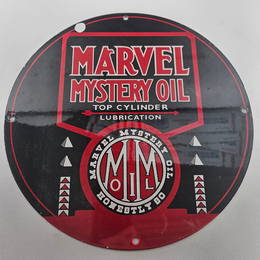 MARVEL MYSTERY OIL GAS OIL GARAGE MAN CAVE PORCELAIN SIGN