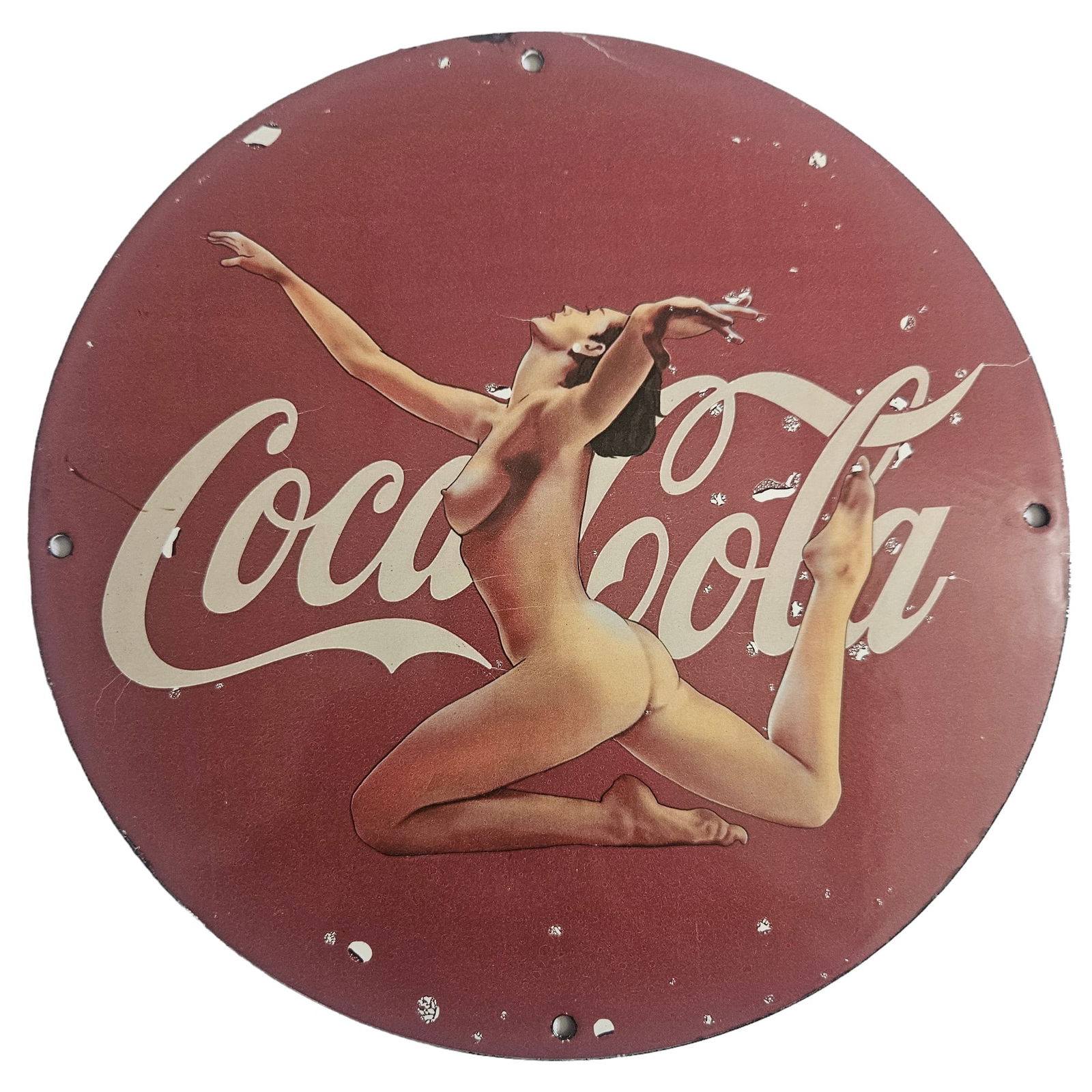 Vintage Coca-Cola Porcelain Sign Soda Pop Beverage Advertising Sign (1 of 3)