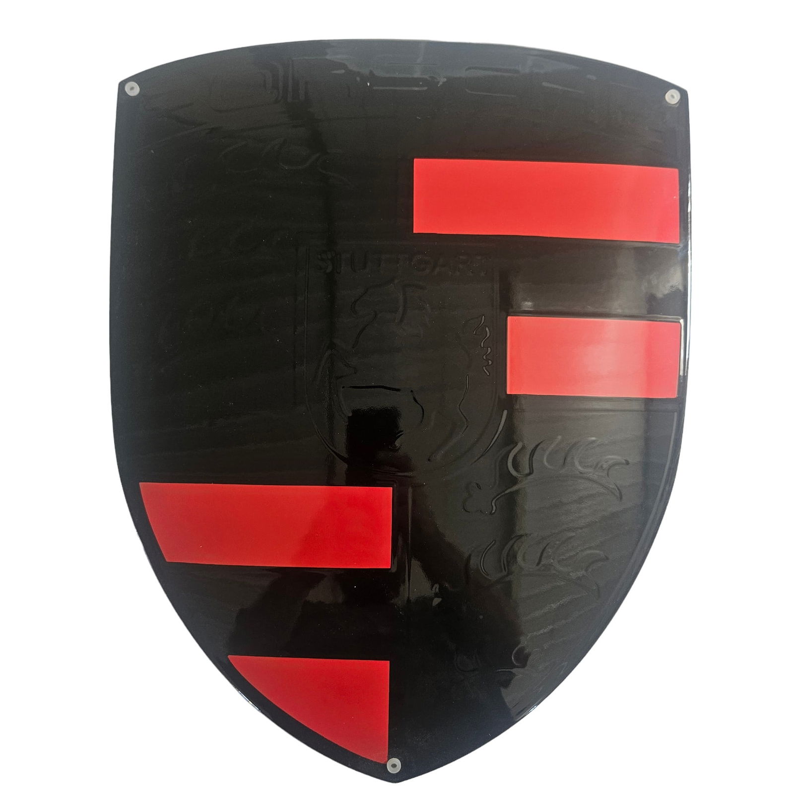 Vintage Black & Red Porsche Logo Porcelain Sign Automobile Advertising Sign (1 of 4)