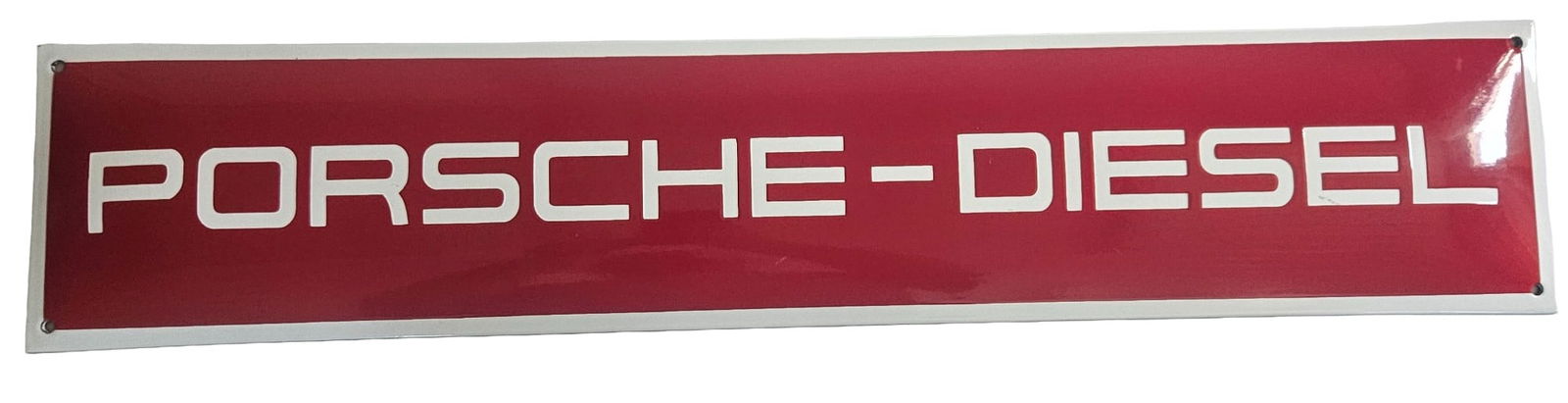 Vintage Porsche-Diesel Porcelain Sign – Bold Red & White, 30" Authentic Collectible (1 of 2)