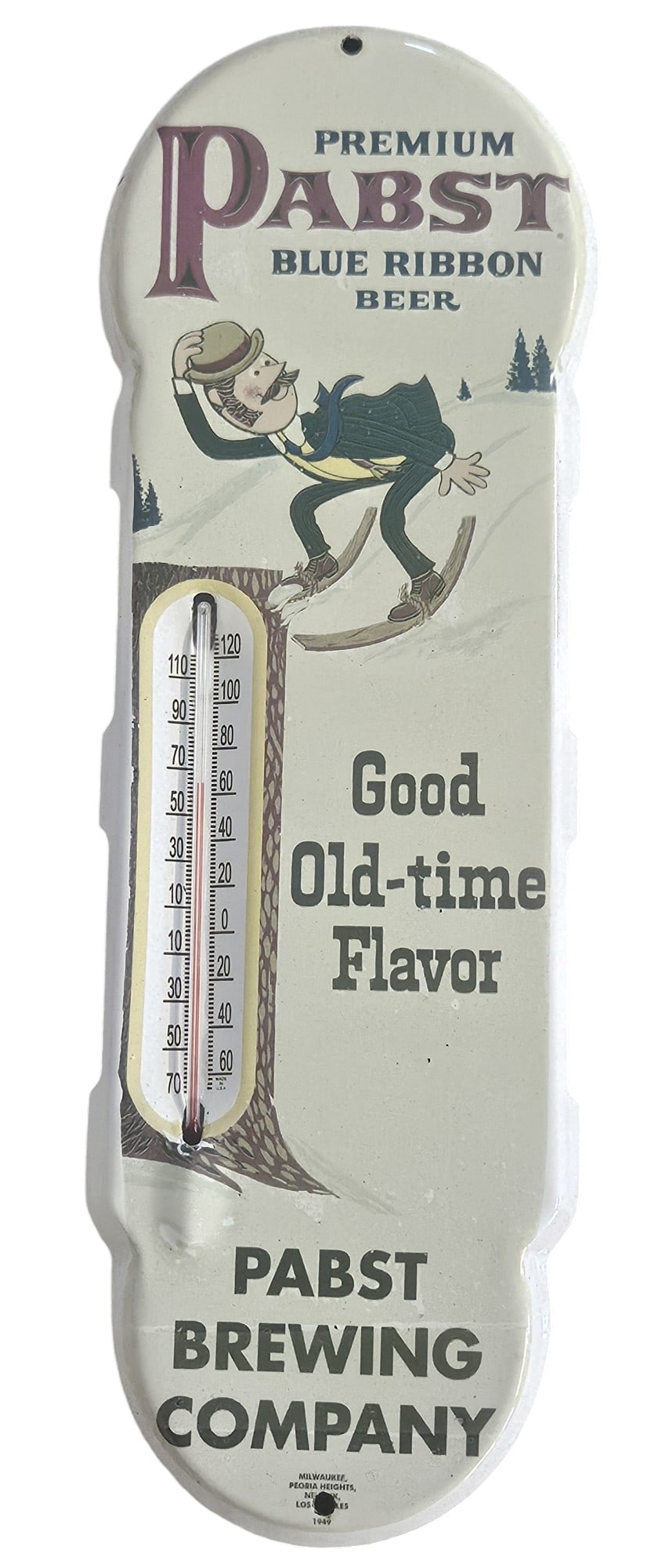 Rare Vintage Pabst Blue Ribbon Porcelain Thermometer ? One of a Kind! (1 of 5)