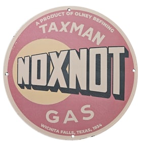 4. Vintage NOXNOT Gas Porcelain Sign - Olney Refining Company - 1934