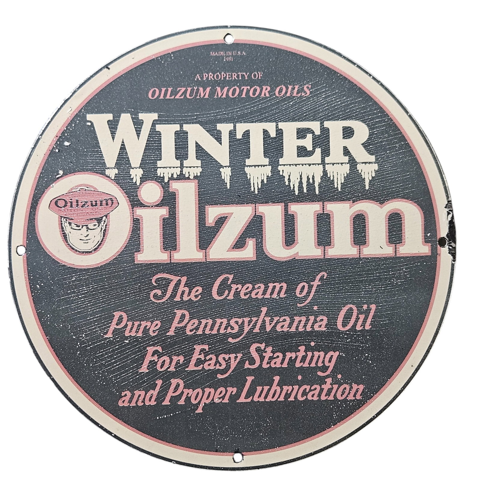 6. Vintage Oilzum Winter Motor Oil Porcelain Sign - Essential for Collectors and Enthusiasts: Discover a rare and captivating piece of automotive history with this vintage Oilzum Winter Motor Oil porcelain sign. Measuring a substantial size and featuring the iconic branding of Oilzum Motor Oil