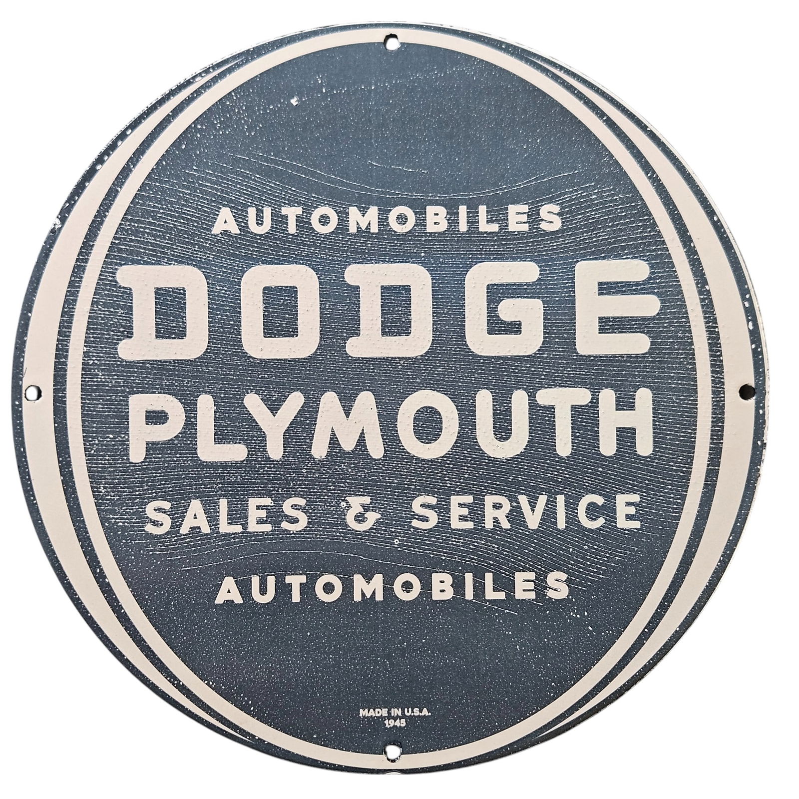 16. Vintage Dodge Plymouth Porcelain Sign - Classic Automobile Sales & Service (1945) (1 of 2)