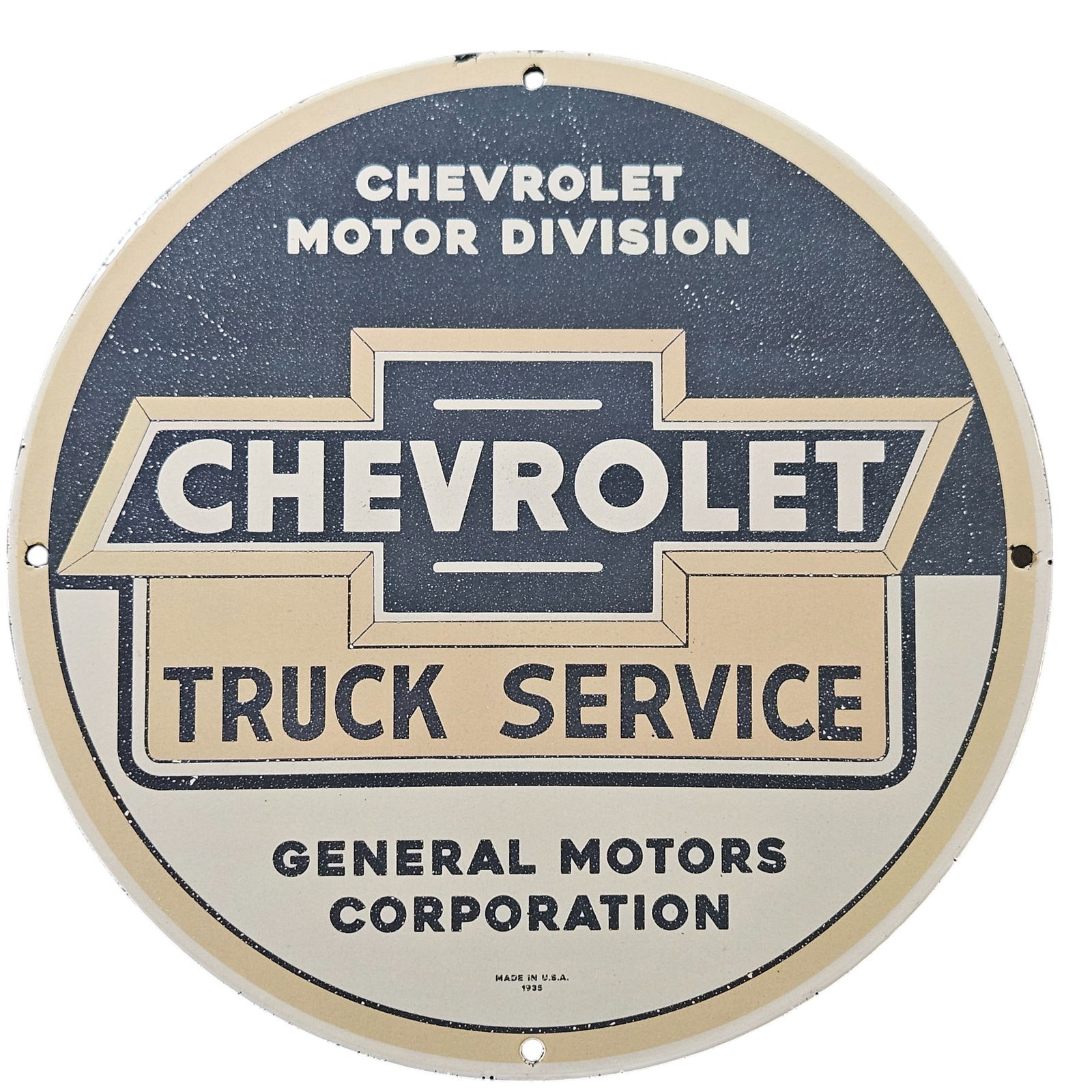 23. Vintage Chevrolet Motor Division Truck Service Porcelain Sign - Collectible Advertising Decor (1 of 2)