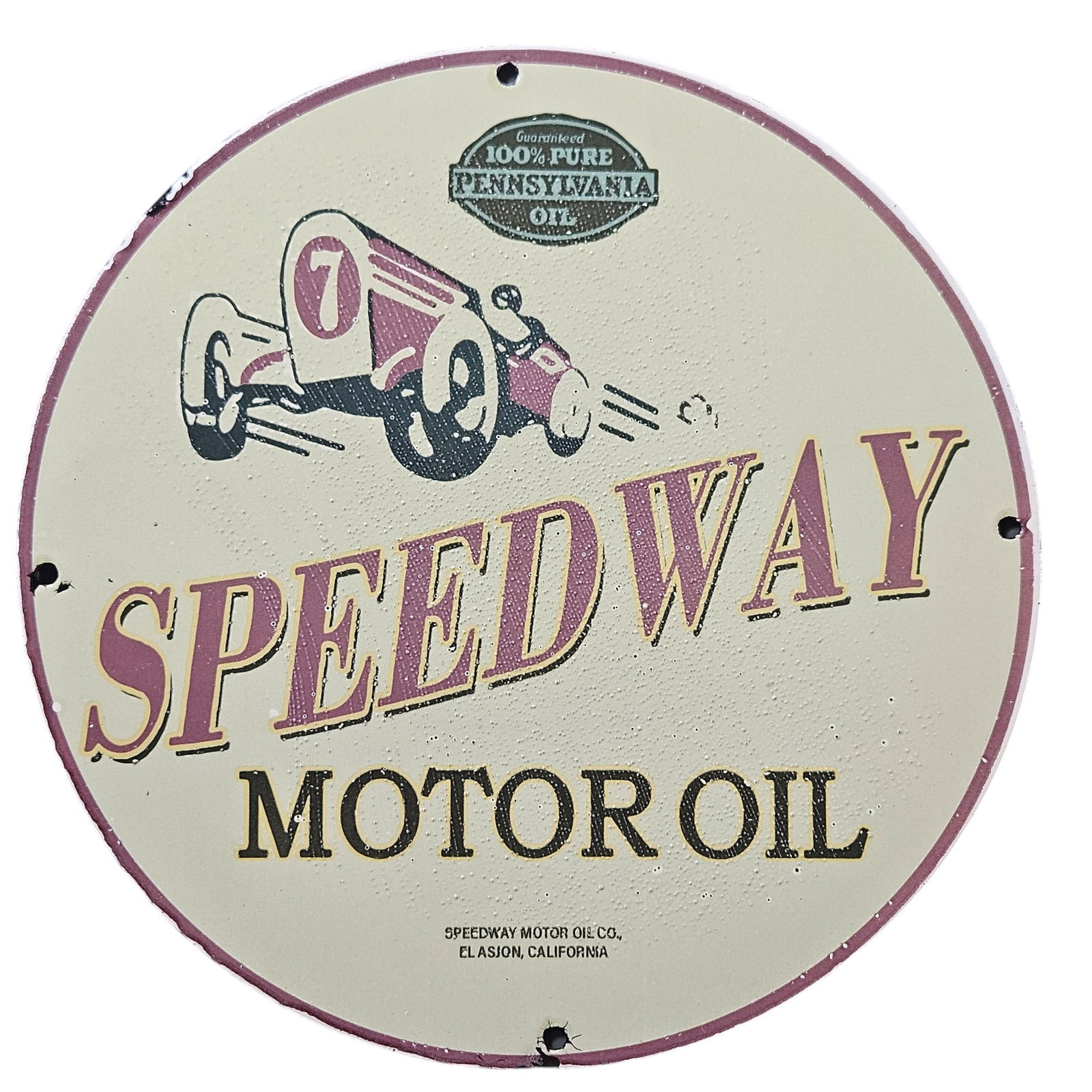 36. Vintage Porcelain Sign: Speed Way Motor Oil ? Classic Automotive Collectible (1 of 2)