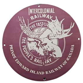 37. Vintage Porcelain Sign of the Intercolonial Railway - Prince Edward Island