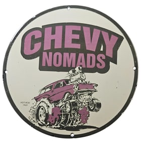 38. Vintage Chevy Nomad Porcelain Sign - Classic Car Collectible for Enthusiasts