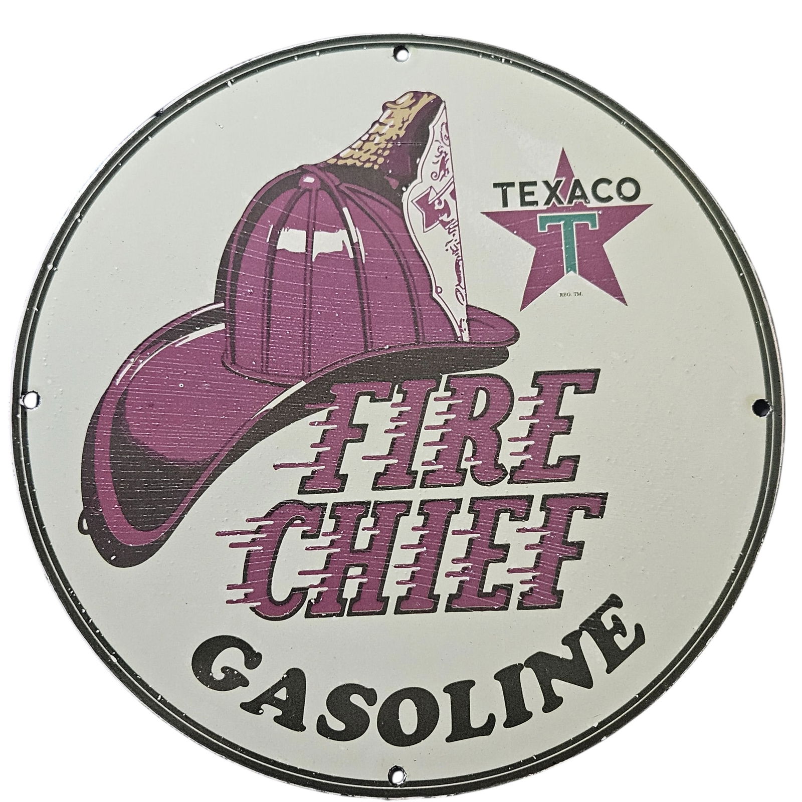 41. Vintage Texaco Fire Chief Porcelain Sign ? Classic Gasoline Memorabilia for Collectors (1 of 2)
