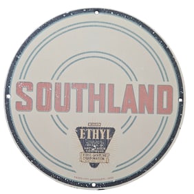 64. Vintage Southland Ethyl Gasoline Porcelain Sign - A Classic Collectible