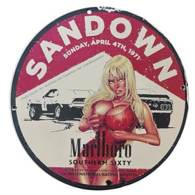 78. Rare Vintage Porcelain Sign: Sandown 1971 Australian Touring Car Championship