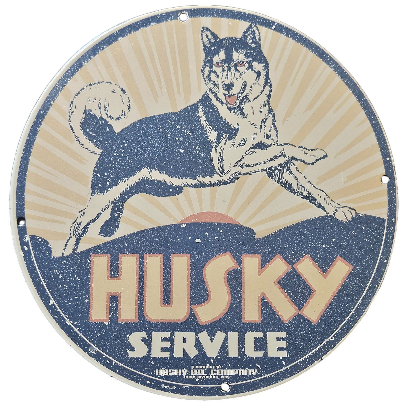 96. Vintage Husky Service Porcelain Sign - Iconic Collectible Artwork for Bidding (1 of 2)