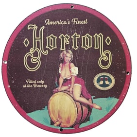 115. Vintage Horton Brewery Porcelain Sign - America's Finest Old Stock Ale