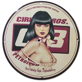 123. Vintage Cirillo Brothers Petroleum Company Porcelain Sign - Rare Collectible Art