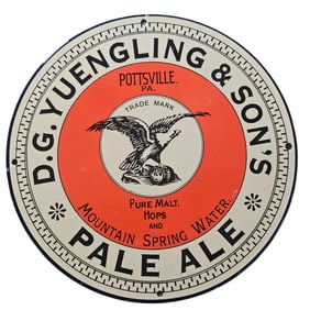 140. D.G. Yuengling & Son's Vintage Porcelain Sign - Pottsville Pale Ale Artwork