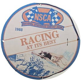 155. Vintage 1983 NSCA Porcelain Sign - Racing at Its Best Collectible Memorabilia
