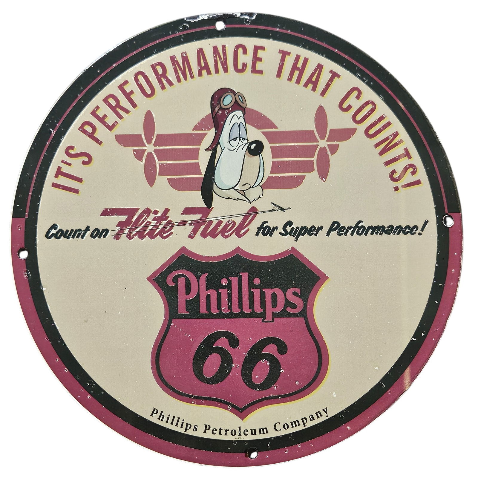 180. Vintage Phillips 66 Porcelain Sign - Classic Flight Fuel Advertising Collectible (1 of 2)