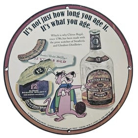 204. Vintage Chivas Regal Porcelain Sign: An Icon of Scotch Luxury and Heritage