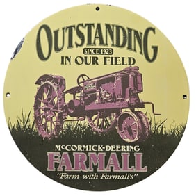 210. Antique McCormick-Deering Farmall Porcelain Sign (Since 1923) ? Vintage Collectible
